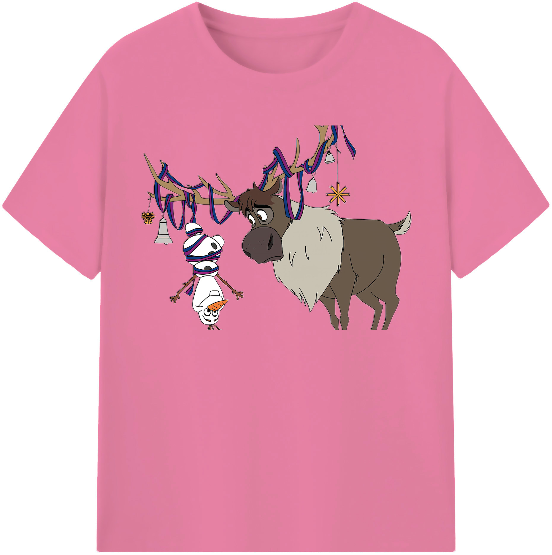 （画像用） アナと雪の女王 アンナ エルサ Frozen Anna Elsa 綿100％半袖Tシャツ（フロントプリント）